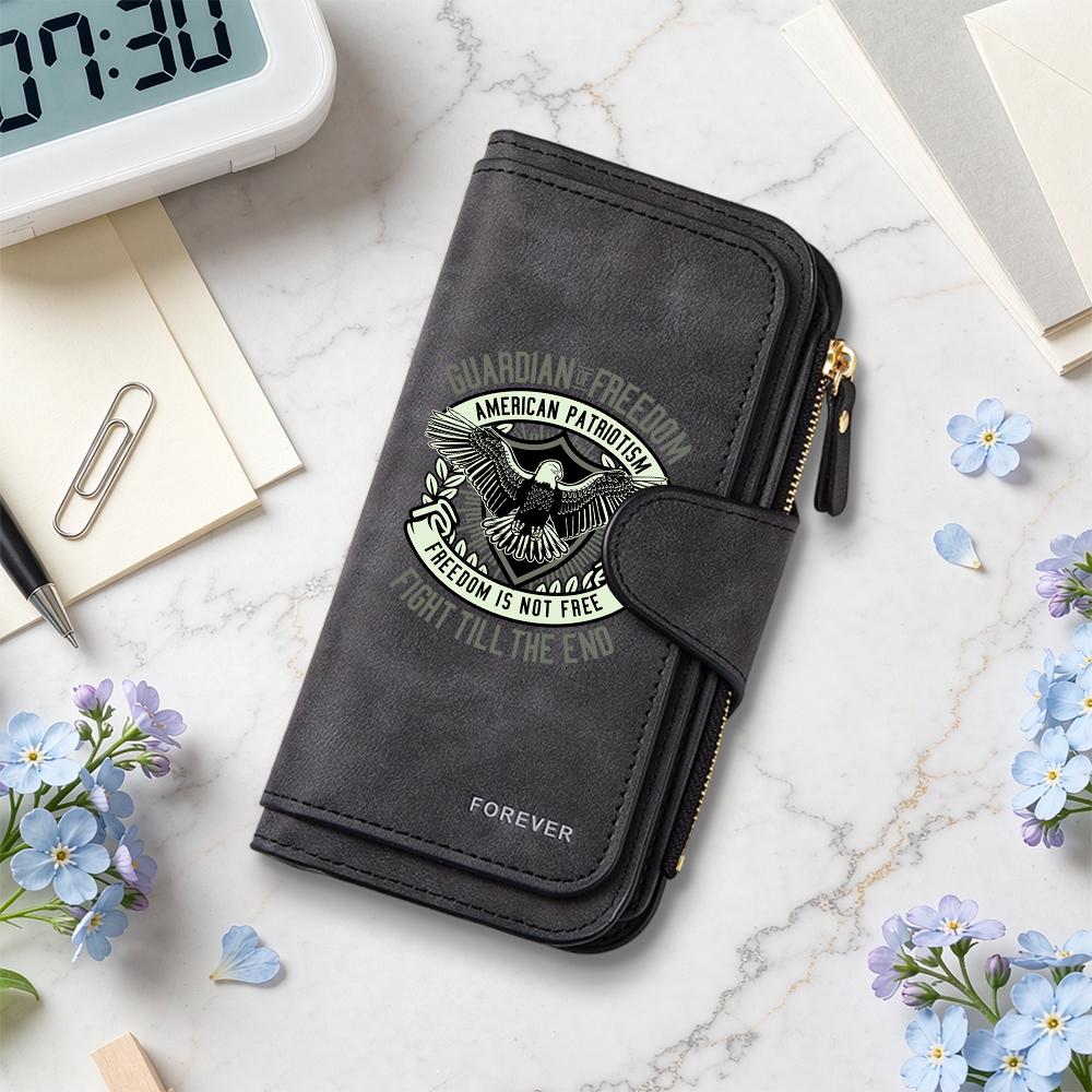 Patriotic Eagle Purse Fashion Long Wallet Multi Card Holder Casual Daily Clutch
