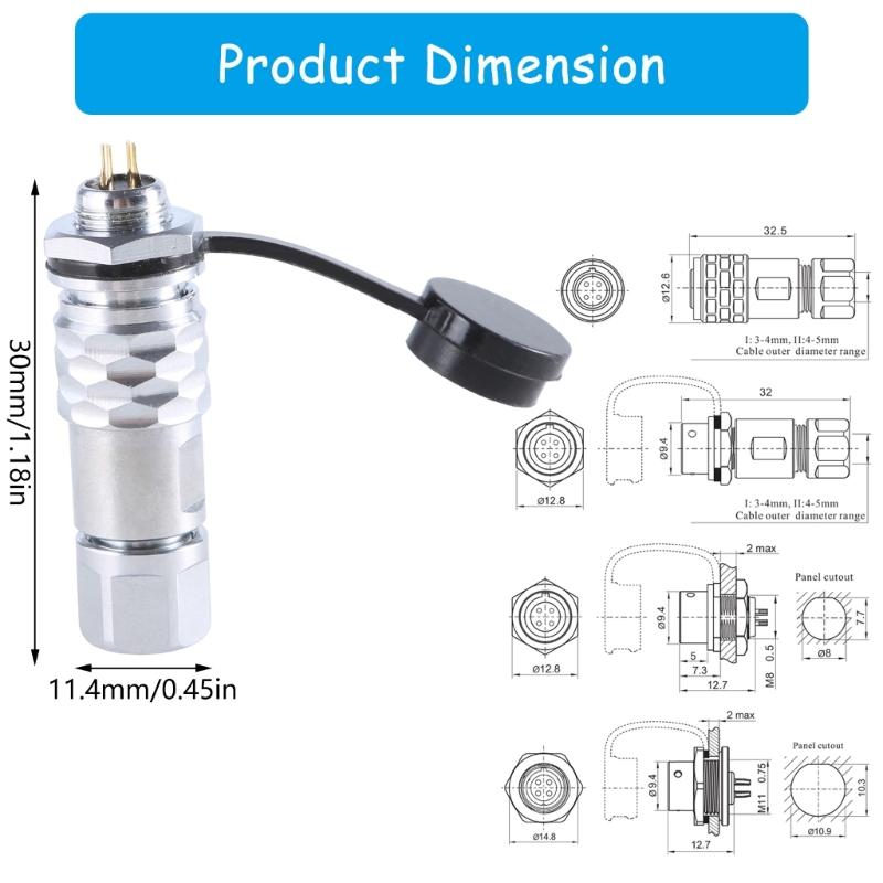 Industrial Connector Set, SF8 Male And Female Plug Socket Pair For Electronic Devices 2Pin 3Pin 4Pin 5Pin 6Pin 8Pin