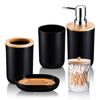 Bathroom Accessories Set - with Trash Can Toothbrush Holder Soap Dispenser Soap and Lotion Set Tumbler Cup