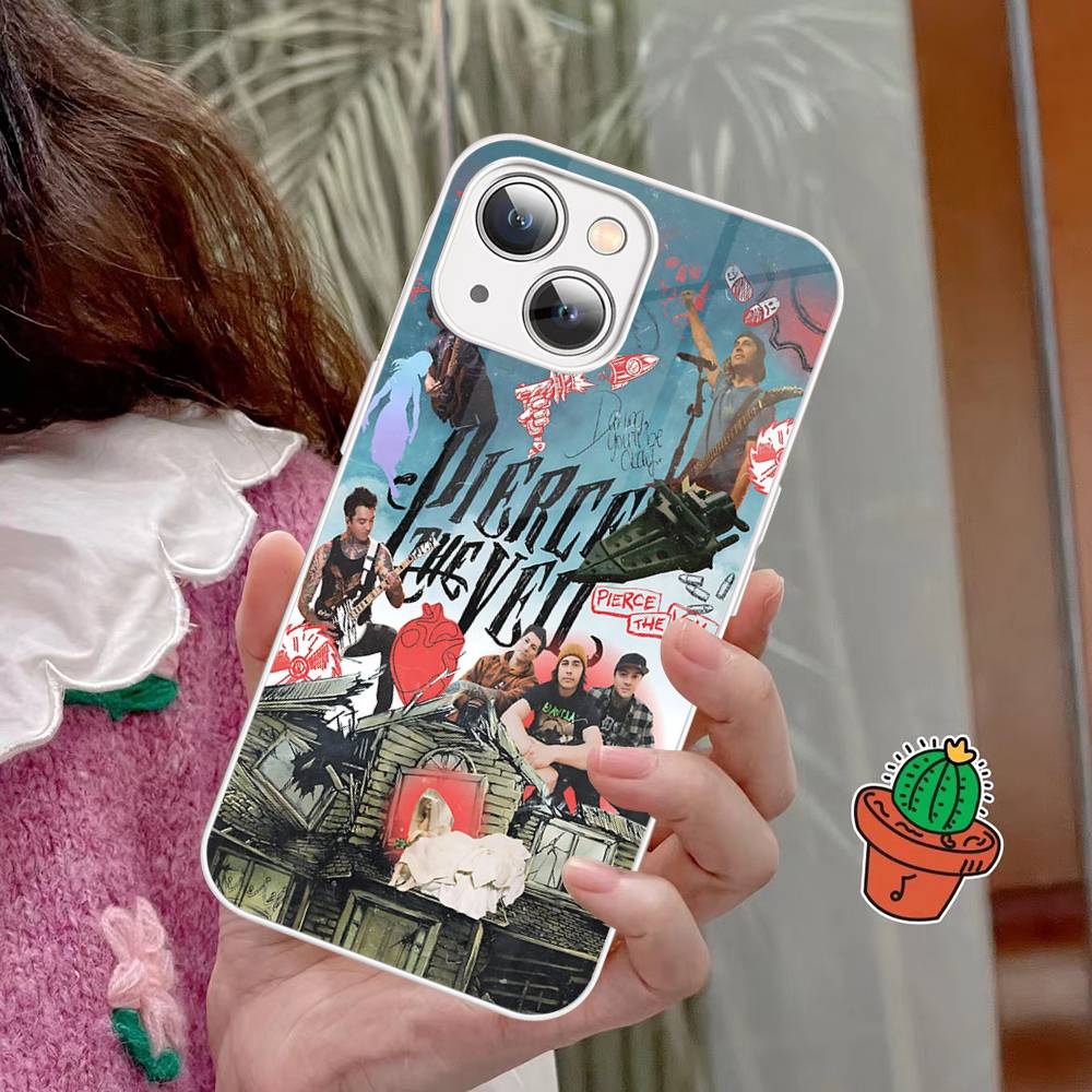 P-Pierce The V-Veil Band Tempered Glass For Iphone 14 13 12 11 Pro Mini XS MAX 14Plus X XS XR Fundas
