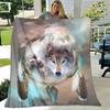 Art Fantasy Wolf Soft Plush Sofa Bed Throwing Cartoon Picnic Blankets Modern Flannel Blanket Gedruckt Bettdecke Geschenk Gift