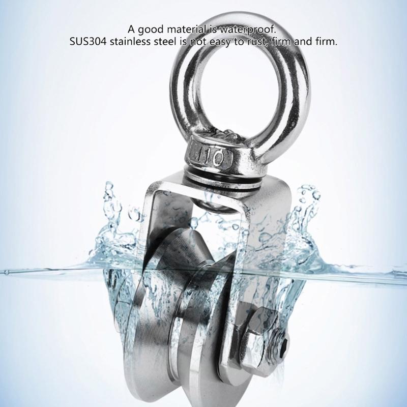 Super-Silent Swivel Pulleys Wheel Roller Pulley Block 360Degree Rotation Excellent Durability Traction Wheels Roller