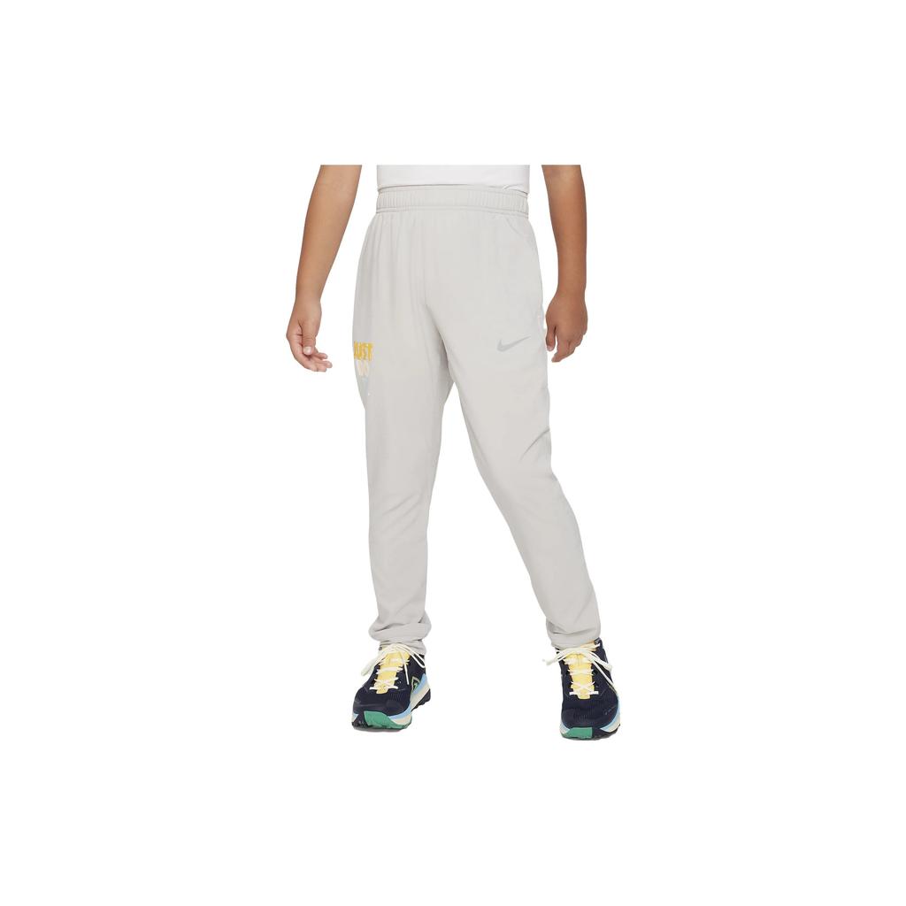 Nike Kids Letter Print Cuffed Knit Sports Pants Kids Bottoms Light-Gray FQ0706-012