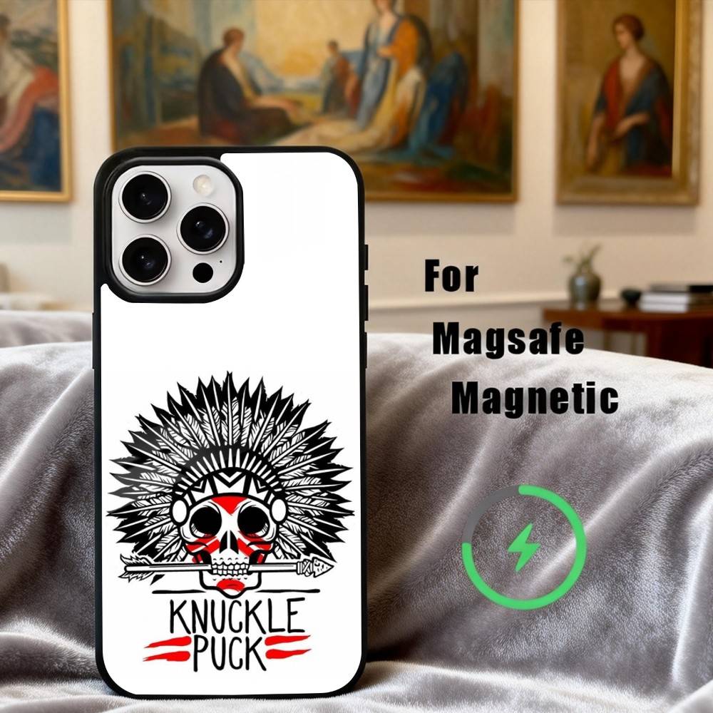 Pop-Rock K-Knuckle P-Puck Band Handyhülle Für iPhone17,16,15,14,13,12,11 Plus,Pro Max Magnetisch Für Magsafe Kabelloses Laden