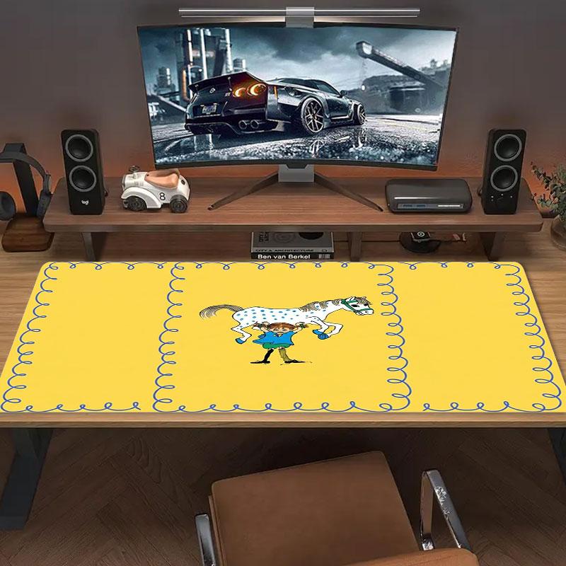 Pippi Longstocking Large Size Mouse Pad Large Gaming Table Cushion Non-slip Laptop Tablet Big Mousepad XXL Mat Mini PC Playmat With Lock edge