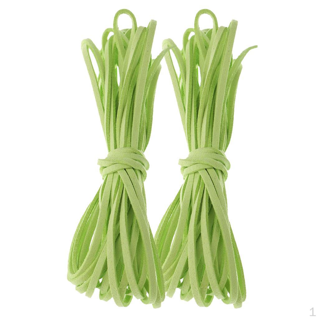 2 pieces 2mm Wide PU Leather Cord String for Jewelry Making Craft DIY 5M 15Colors Choose