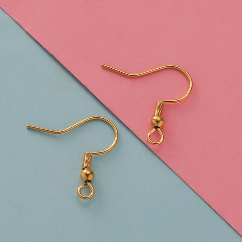 Crochets d'oreille en acier inoxydable à ressort et perle pour bijoux DIY faits main