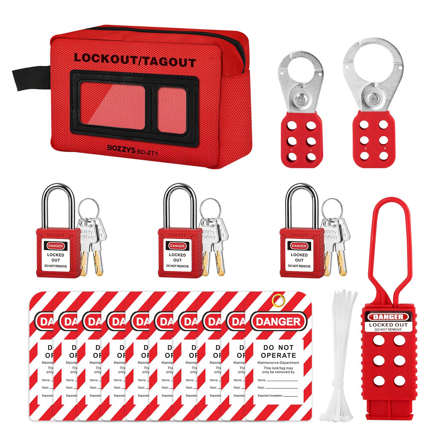 Electrical Lockout Tagout Kit Safety Loto Locks Includes Padlock Hasp Breaker Plug Tags Lock out Tag out Device BD-ZT1-KIT1 17Pack