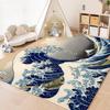 H-Hokusai O-Ohara K-Koson Floor Mat Floor Mat Soft Flannel Non-Slip Door  Rug for Living Room