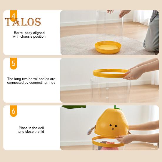 Tub vertical de depozitare a jucăriilor Tub de organizare a animalelor de pluș Găleată de depozitare pentru păpuși de pluș transparent Container jucărie pentru animale de companie