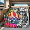 Polynesian Tattoo Design Customize Your Name Rv Blanket Comfortable Soft Lightweight All Season Multi Purpose Blanket For Travel Camping Picnics Sofa