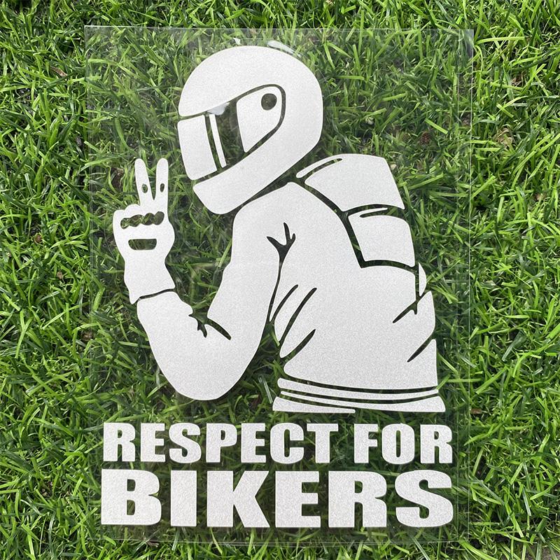 SCIONE Samolepky na auto "Respekt pro motorkáře" Motocykl Auto Reflexní Vodotěsné Samolepky Cool Samolepky na auto