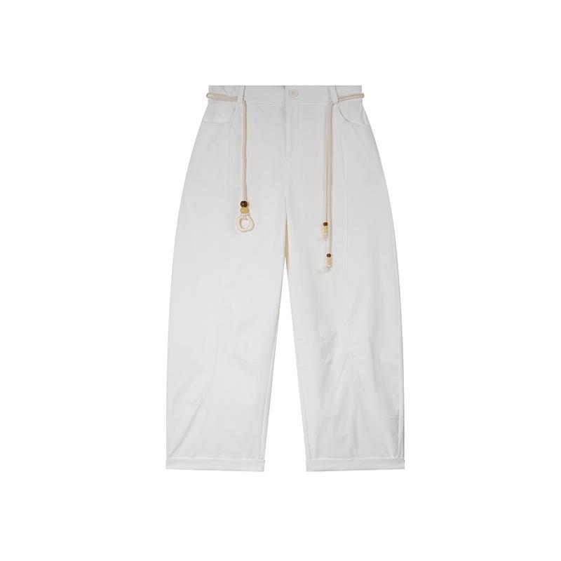 

Double Sky Plus Size Women s Curved Knife Casual Pants - Spring 2026 4XL мигдалевий/білий