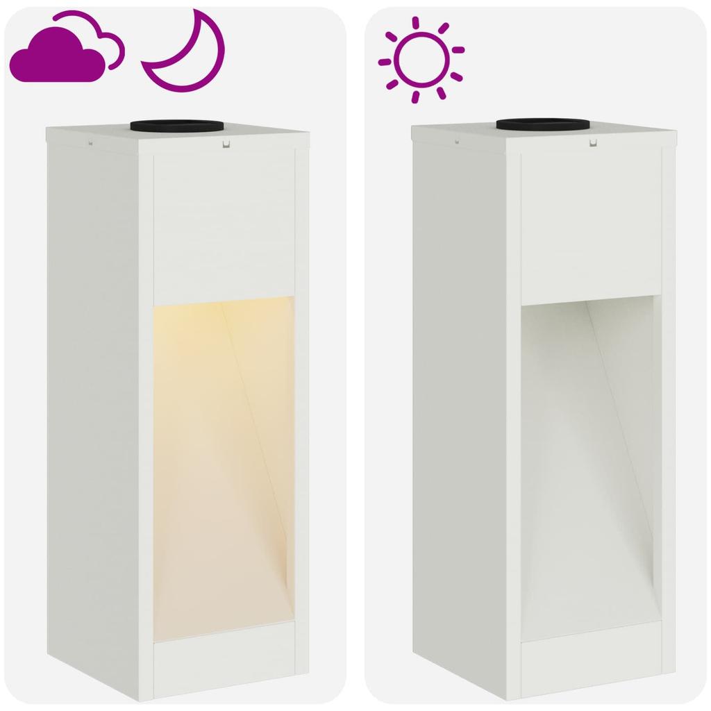 Solar LED Path Light 2 Pcs White Cold Rolled Steel