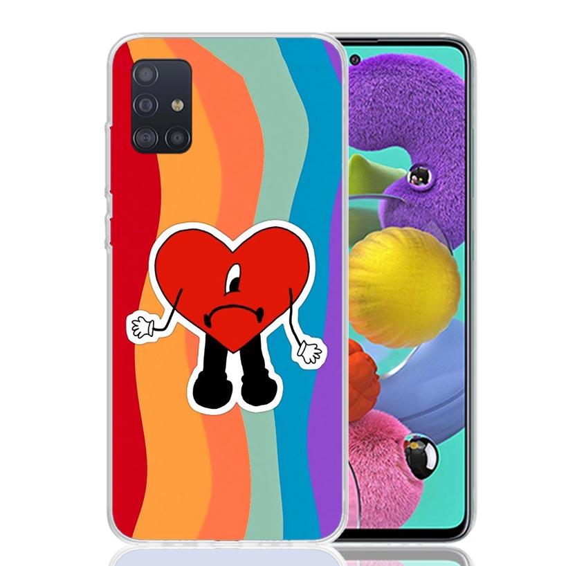 Bad Bunny Heart Case Phone Cover for Samsung Galaxy A52 A51 A50 A42 A32 A22 A12 A02S A72 A71 A70 A41 A31 A21S A40 A30S A20E A10S