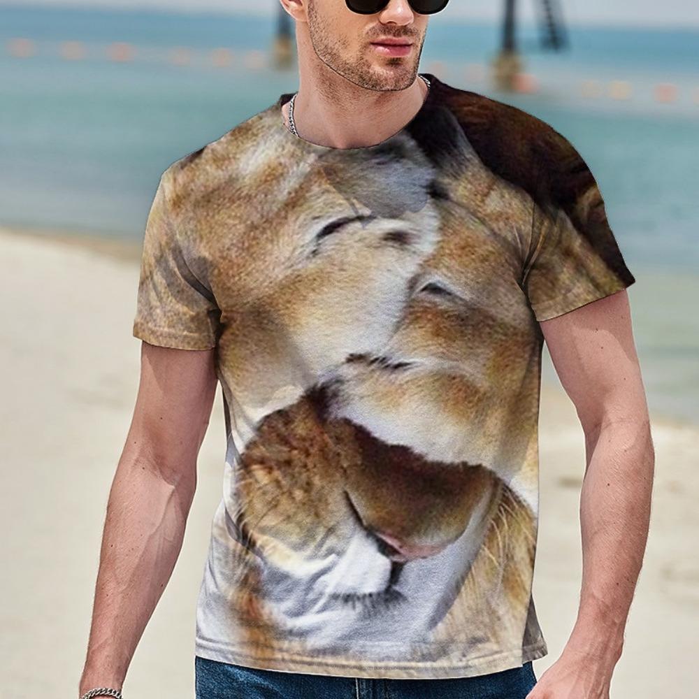 Men's Animal Cow 3D T Shirt Short Sleeve T shirt 3D Print Crew Neck Shirt Exaggerated Designer Party Holiday