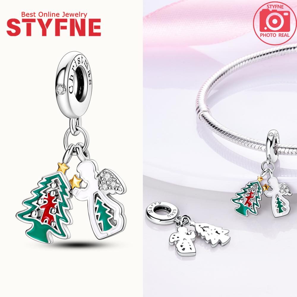 

Angel Christmas Tree Pendants Copper Original Beads Fit Original Charms Bracelet Beads Jewelry Gifts For Women