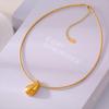 Trendy Gold Water Drop Pendant Necklace - 18K Gold Plated Stainless Steel, Unique Niche Design