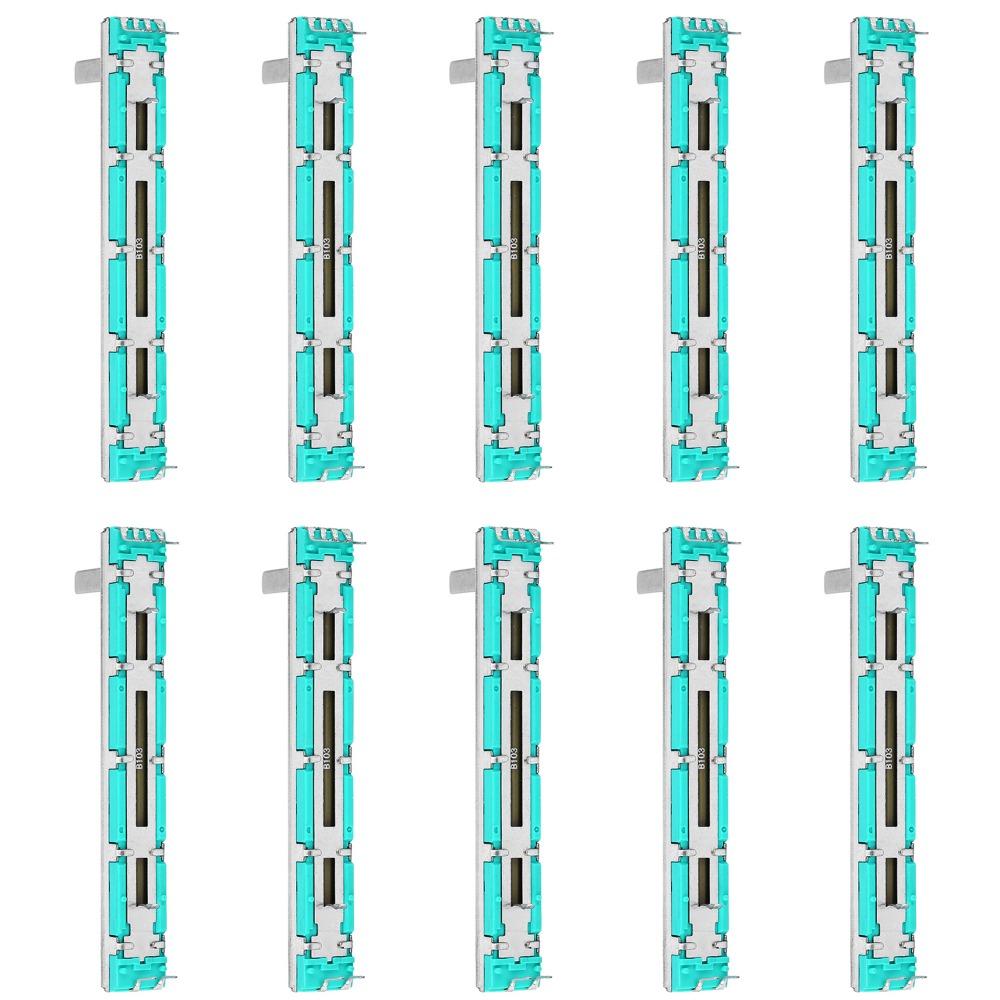 

10Pcs 75mm Potentiometer Double Channel Straight Potentiometer Slide Potentiometer Multiple Purpose 75mm B10K-10PCS