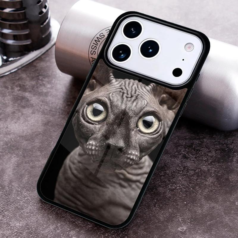 FUNNY NAKED CAT SPHINX Phone Case for iPhone 17 16 15 Pro Max Air 14 13 12 11 Plus Shockproof Cover