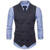 Chaleco de Negocios a Cuadros de Verano para Hombre - Chaqueta sin Mangas Estilo Europeo