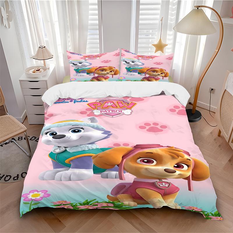 3Pcs Paw Patrol Adventure Bedding Set Quilt Cover Pillowcase Home Christmas Halloween Gift 1 Duvet Cover 2 Pillowcase S1422