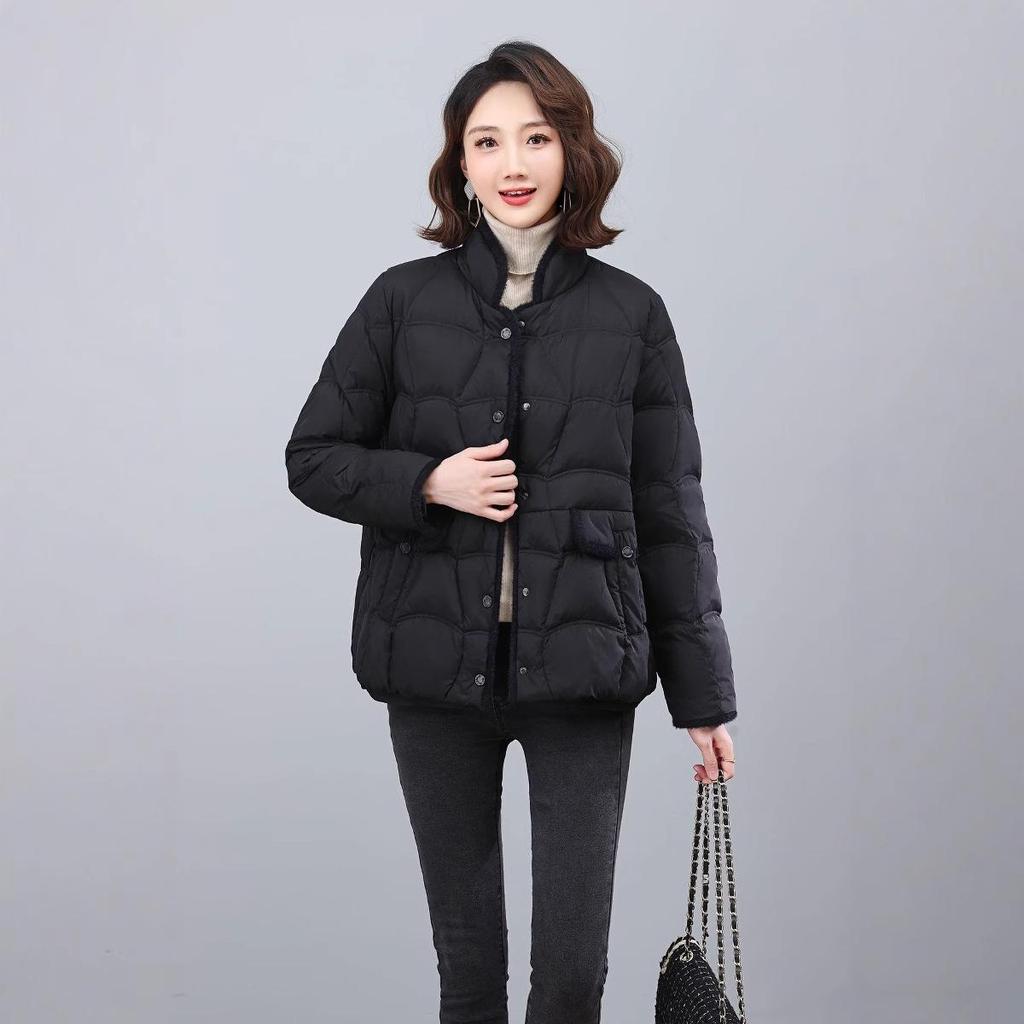 Women's Short Lightweight Down Jacket - 2024 Winter Collection, Loose Fit, Warm White Duck Down Outerwear