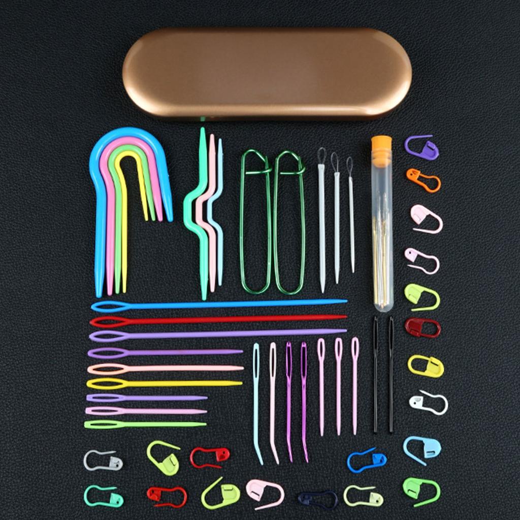 Sewing Needle Set Big Eyes Plastic Sewing Knitting Needle for Children DIY Hand Sewing Crochet Needle Learning Needle