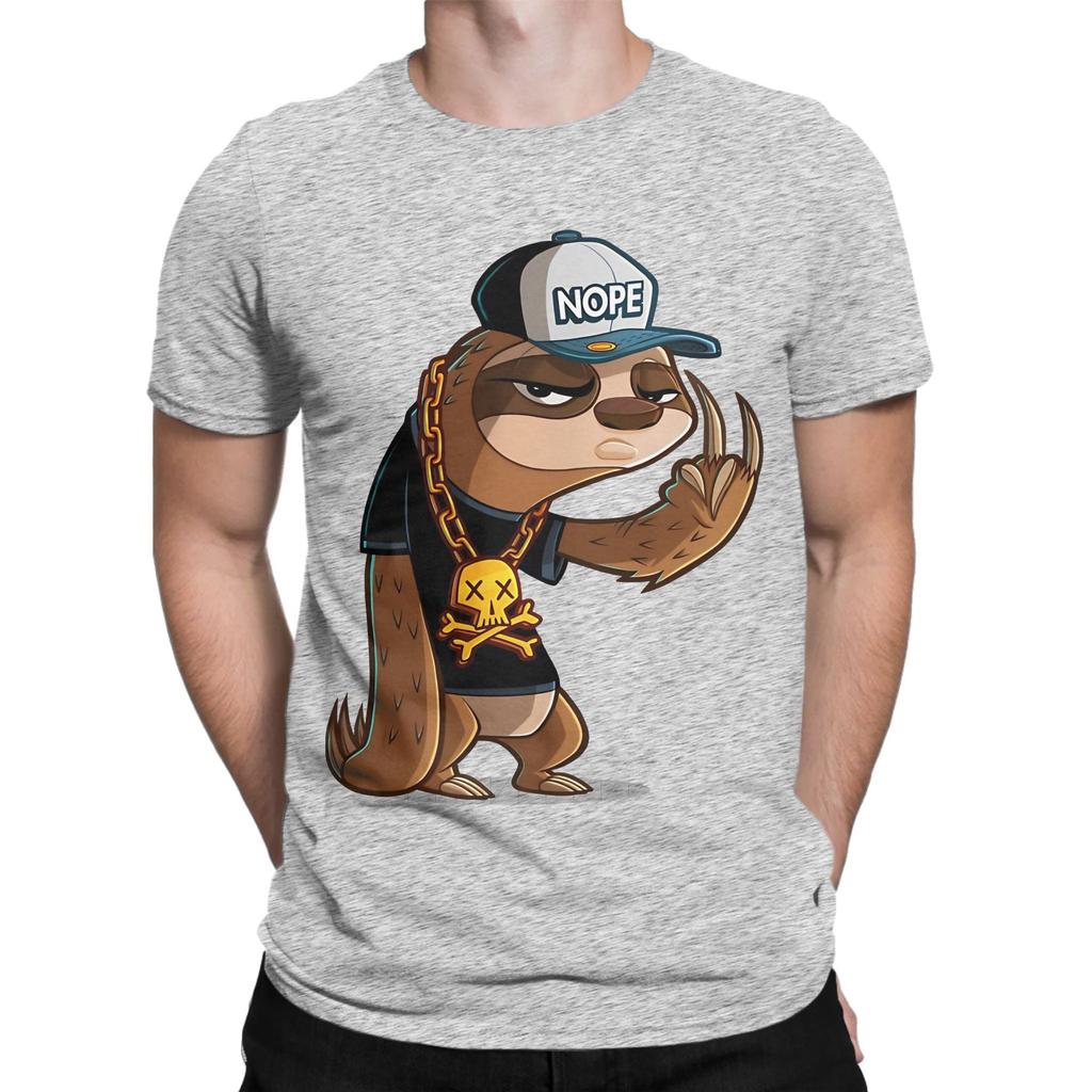 Nope Urban Sloth Graphic 100 Cotton Tshirt Sloth Flash Tops Tees For Unisex
