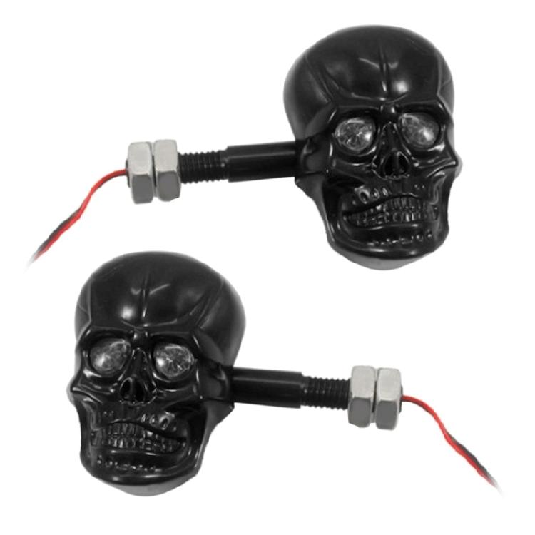Skull LED Turn Signal Lights Easy Connection Skull Turn Signal Indicators Lamps