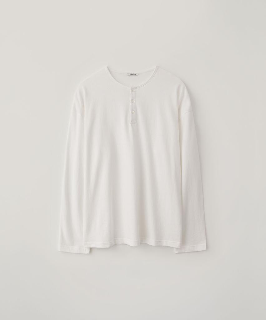 BLANKROOM Noble Henley Neck Tee_Ivory