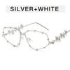 Y2K Stylish Eyeglass Frames for Women Rhinestone Decoration Women's Glasses Blue Light Blocking Decorative Glass