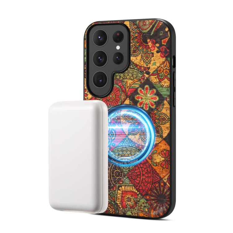 Denior A07 Flower Language Series Magnetic Vegan Leather Phone Case For Samsung Galaxy S25 Ultra 5G