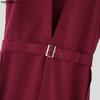 INCERUN Men Summer Deep V Neck Belt Waist Long Wide Legs Jumpsuits Overalls