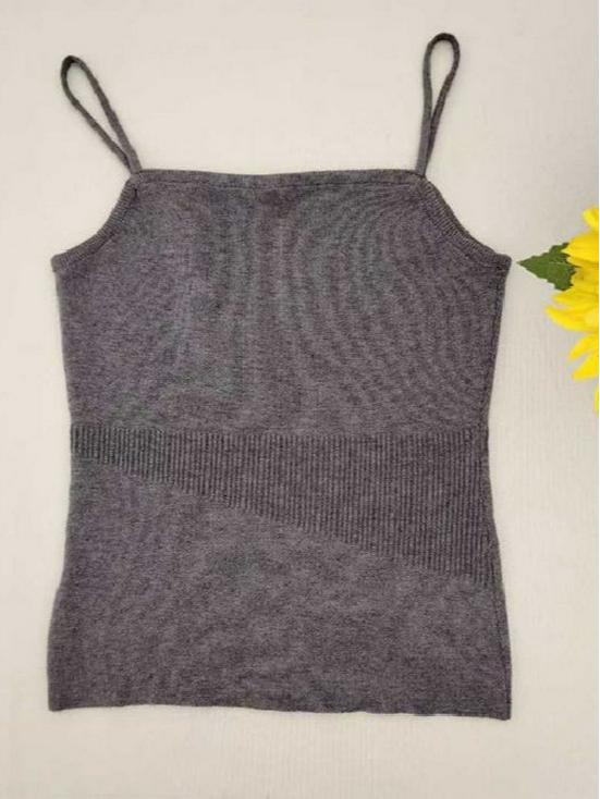 Korean Style Slim Fit Knit Camisole Vest - Women's Summer Solid Color Base Layer Top