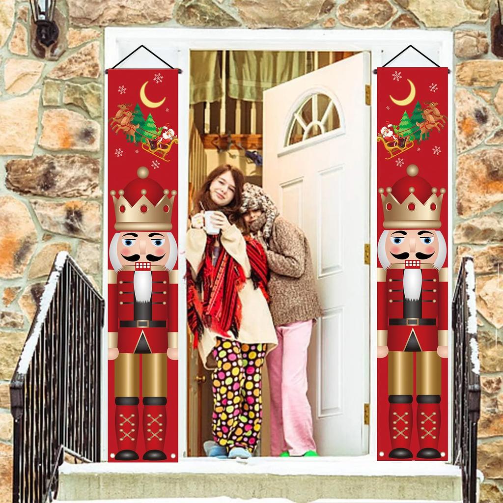 Nutcracker King Series New Christmas Couplets New Year's Party Soldiers Porch Atmosphere Decoration Door Curtains Flag Hangers
