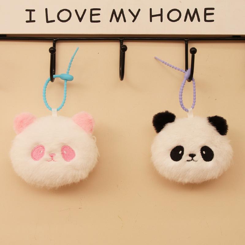 Cute giant panda head bag plush toy red panda change bag pendant trinket doll travel souvenir