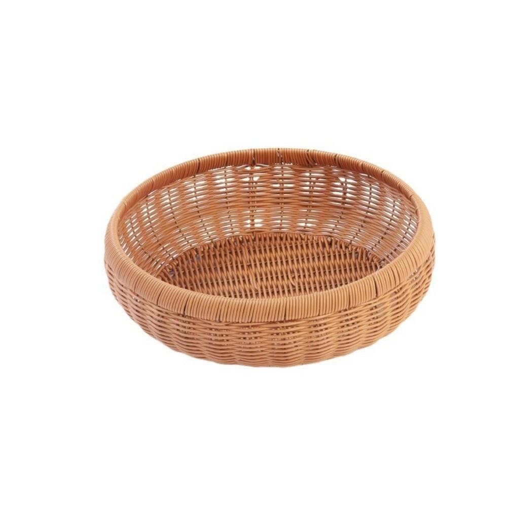 Woven Texture Woven Storage Basket Boho Style Bread Tray Vintage Wicker Basket  Coffee Shop