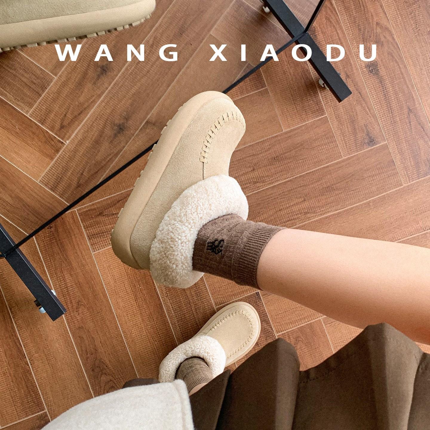 

Women s Lightweight Chunky-Heeled Winter Insulated Shearling-Lined Snow Boots Slip-Resistant Casual Sporty Suede Cotton Boots 40 абрикосовый