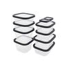 Microwave Safe Plastic Food Storage Containers Set 20 Pcs Nestable Stackable Reusable Dishwasher Safe Organizer Kitchen Picnic