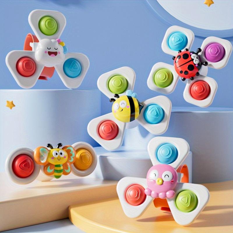 3pcs Colorful Cartoon Animal Suction Cup Spinning Tops  Fun Educational Toy for Kids, Perfect for Bath Time,Dining Table Bathroom Play,Great Halloween