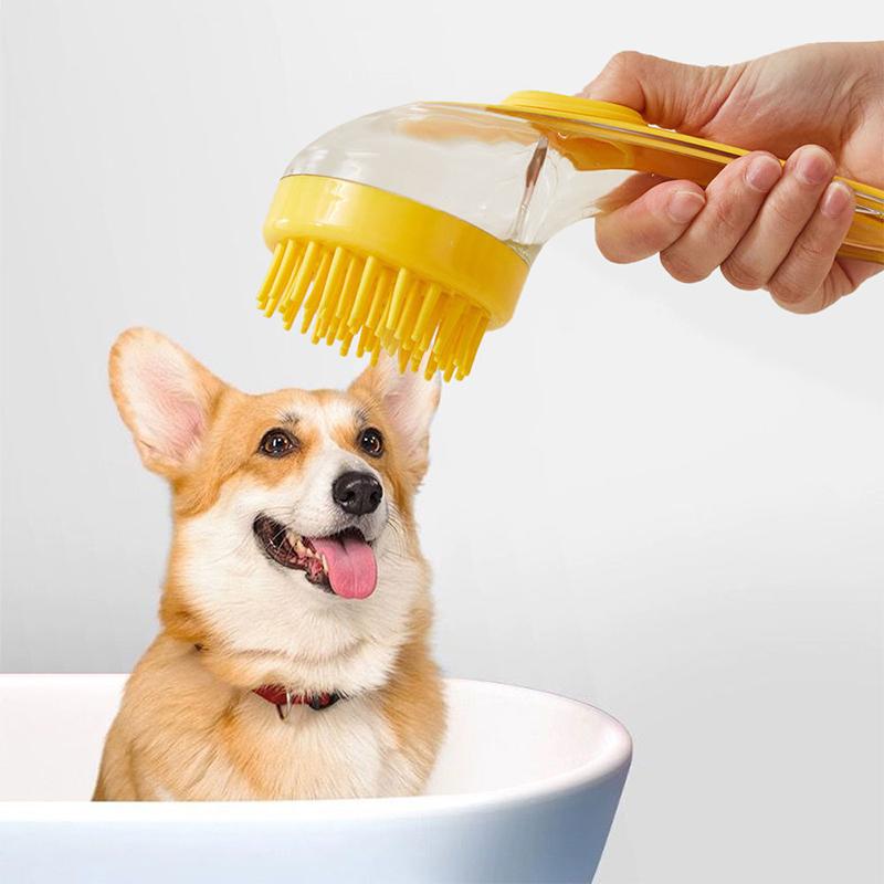 Pet Cat Bath Brush Pet Long Handled Bath Massage Brush For Grooming And Cleaning Fur And Hair