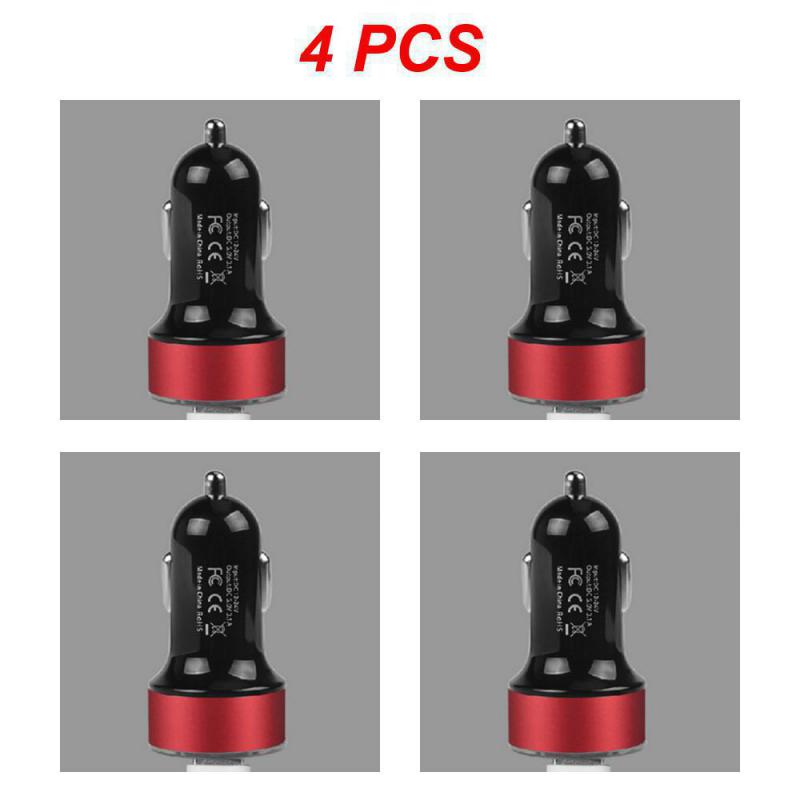 2~5PCS Auto Vehicle Car Dual USB Car Charger QC 3.0 Fast Charging Adapter Cigarette Lighter LED Voltmeter For All Mobile Phone