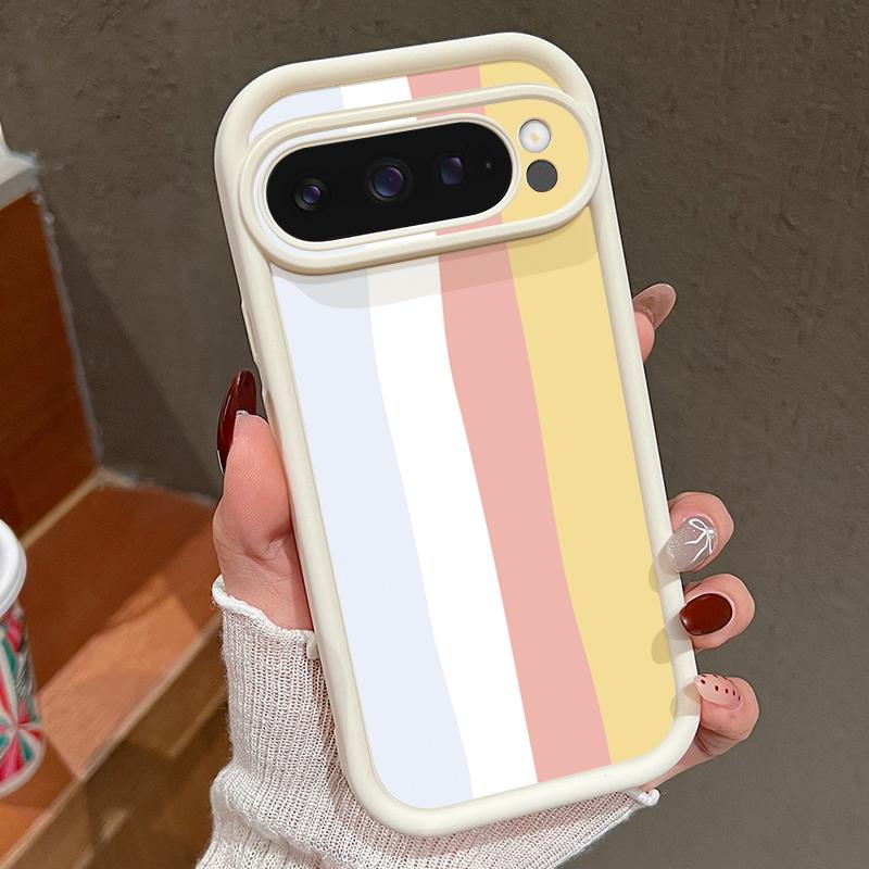 Rainbow Line Print Case For Google Pixel 10 Pro XL For Google 9A 9 8 7 Pro 8A 7A Shockproof Bumper Soft Silicone Phone Back Cover