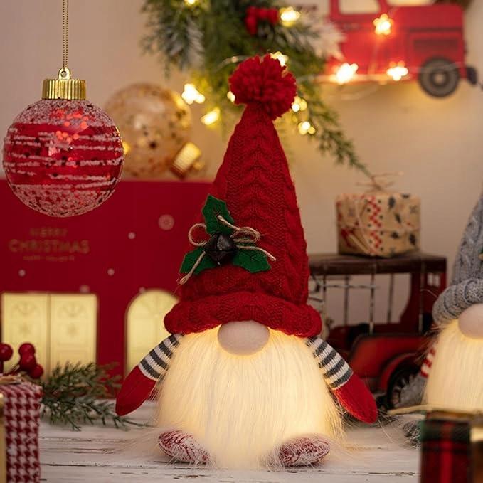 Skrzaty Gnomy Świecące Led Pod Choinkę Prezent Para Skrzat Boże Narodzenie