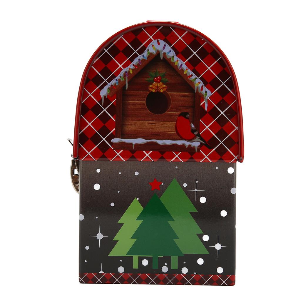 Christmas Piggy Bank HD Color Printing Exquisite Patterns Storage Candy Box with Iron Buckle Handle