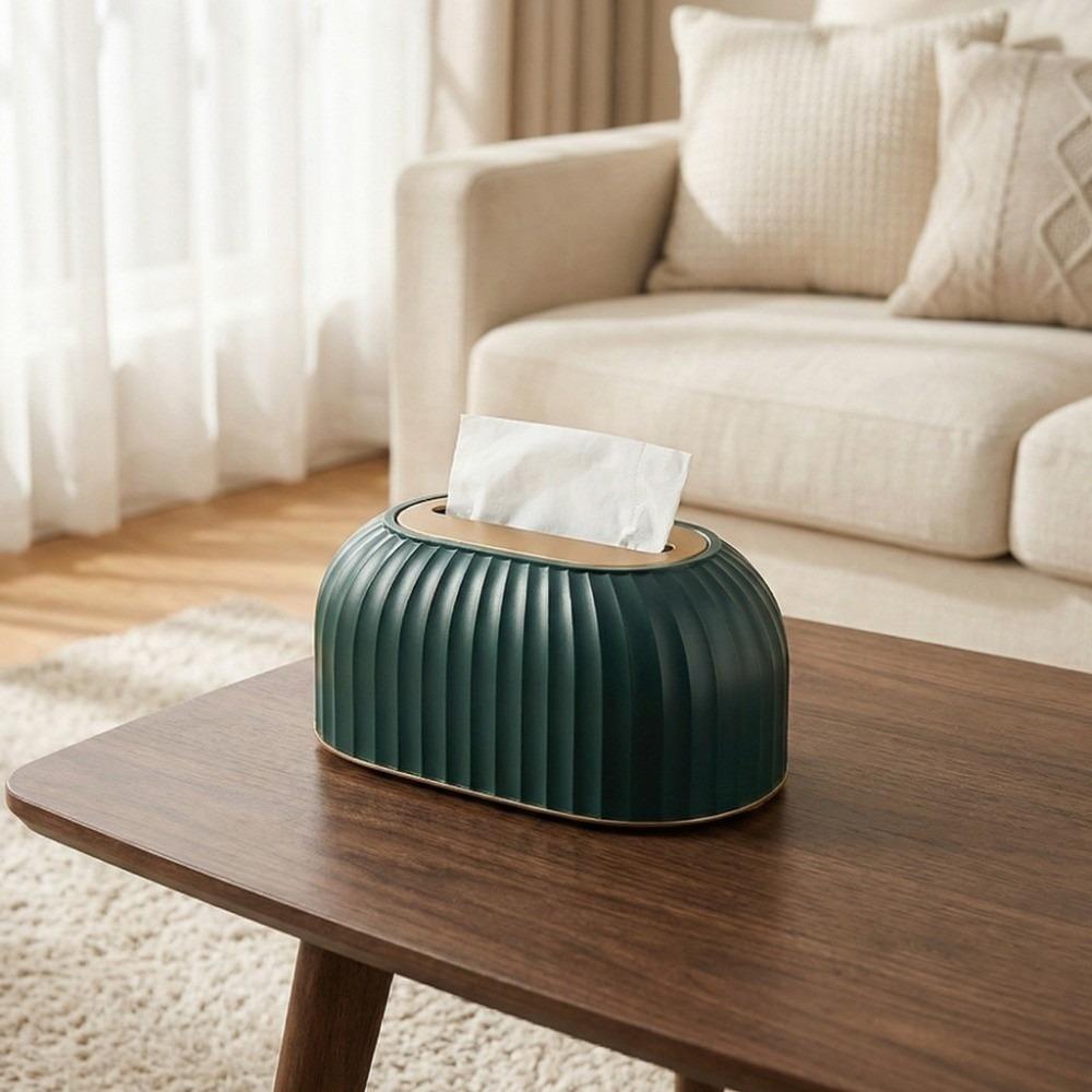 Spring Loaded Tissue Holder Light Luxury Storage Box Stylish Tissue Box Living Room зелёный