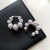 Micro Inlaid Pearl Hoop Earrings French Style Niche Luxury Delicate Jewelry For Women