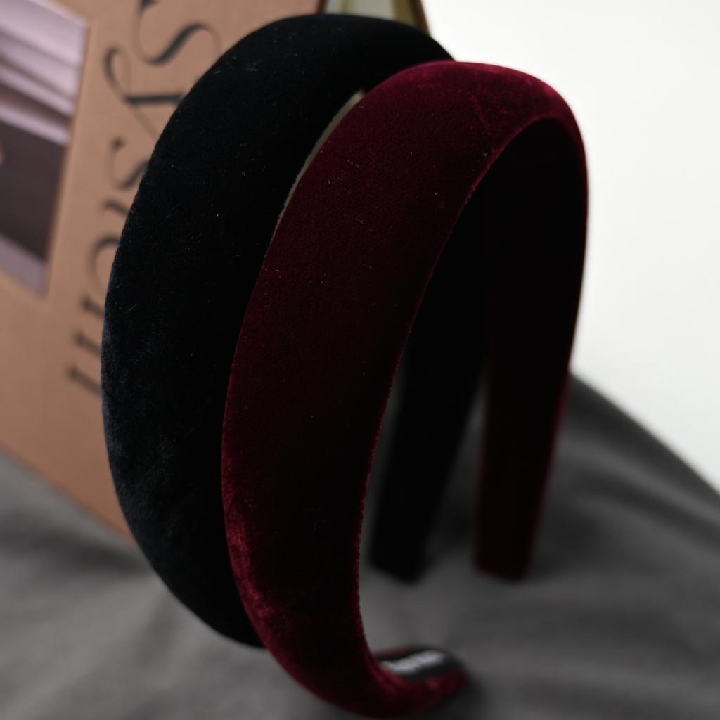 High Grade Dark Red Velet Autumn Winter Hairbands for Girls and Women Headwear Hair Bands Hair Accessories