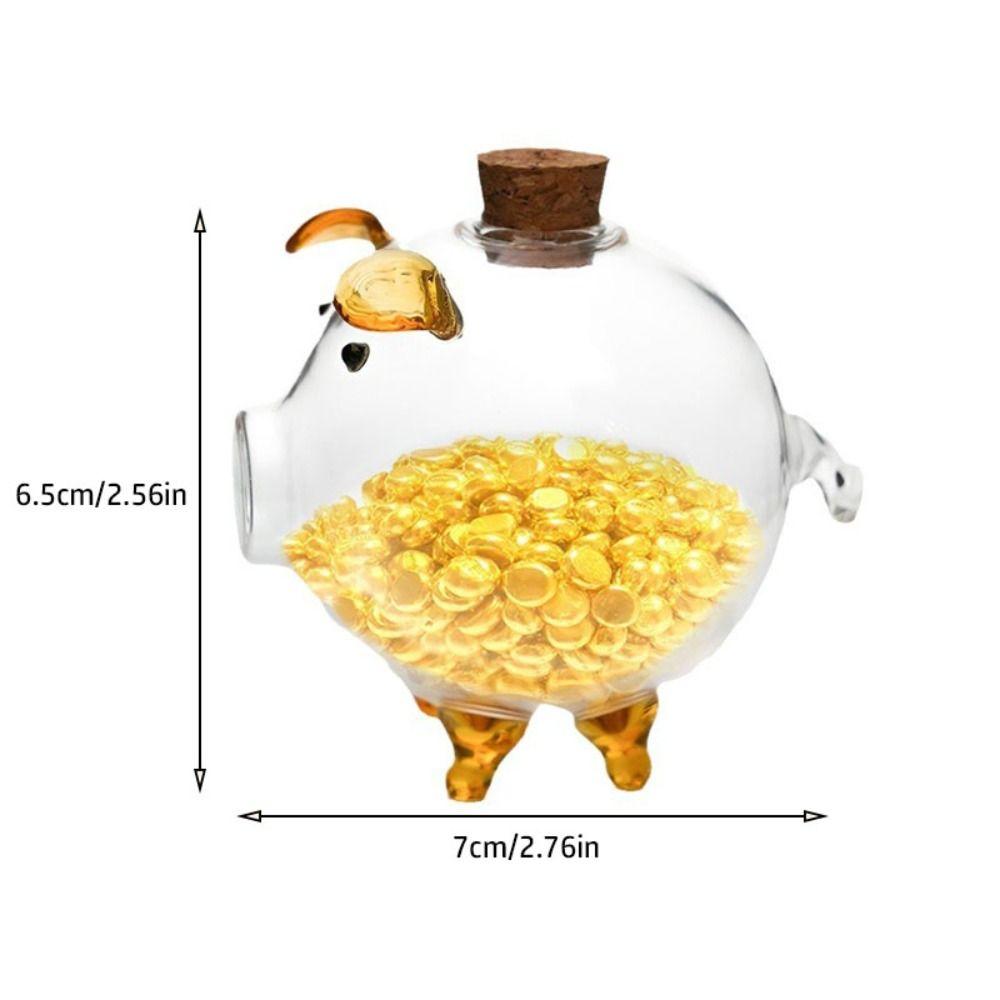 Pig Shape Piggy Bank Transparent Wishing Bottle Fashion Storage Bottl